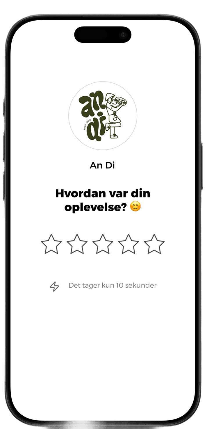 Customer review flow on a phone